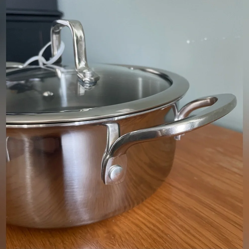 NEW David Burke Geo Clad 3 Qt Casserole Ceramic Hybrid With Lid Safe Up To 500F